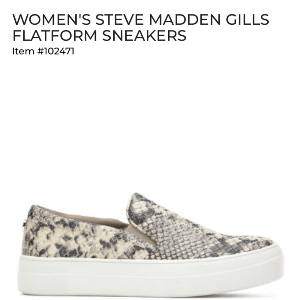 Steve Madden Slip on snake skin sneakers